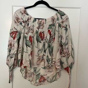 Off the shoulder high low blouse